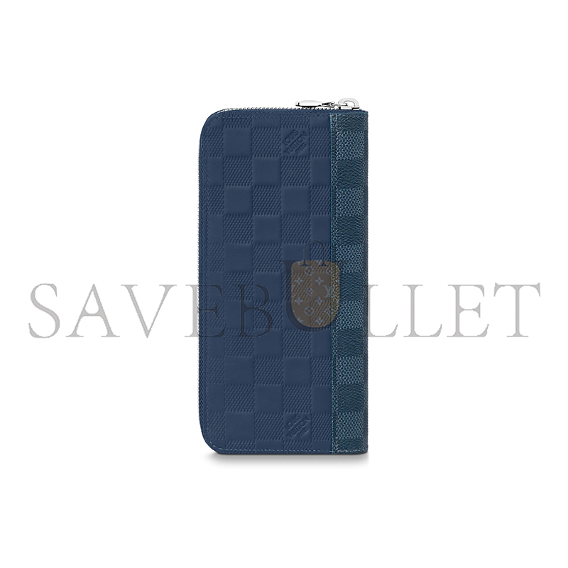 l0*is V*t0n zippy vertical checkerboard zipper in leather and canvas m60503 (20*10*2)